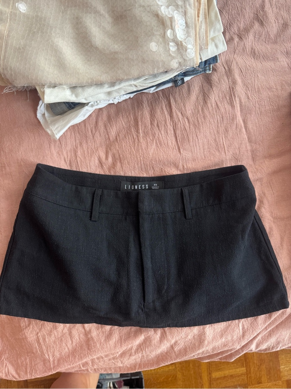 Lioness Black Mini Skort low rise
